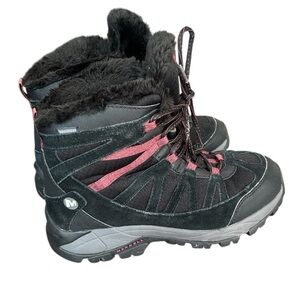 Merrell Black Insulated Waterproof Lace Up Winter Boots Women's Size 8.5